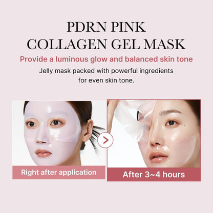 Pink collagen hydrating, moisturizing, firming hydrogel jelly powder transparent mask